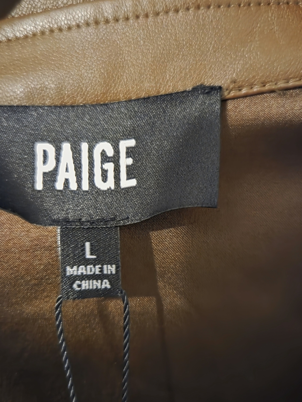 PAIGE Womens Brown Amina Faux Leather Button Front Mini Shirt Dress Sz L - Picture 9 of 11